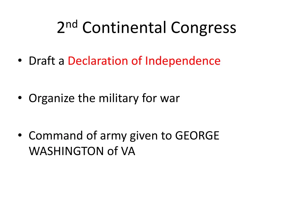 2 nd continental congress