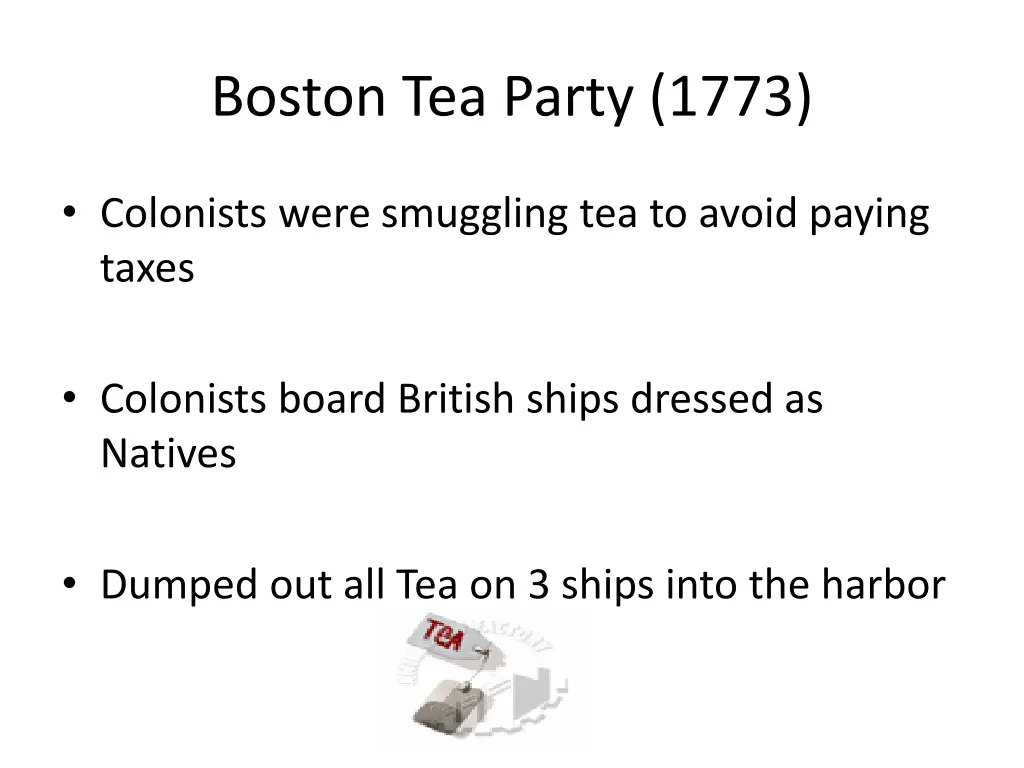 boston tea party 1773