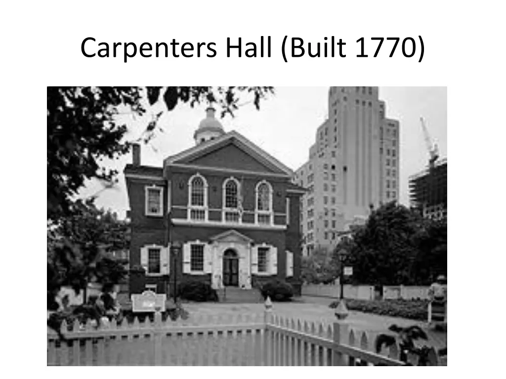 carpenters hall built 1770