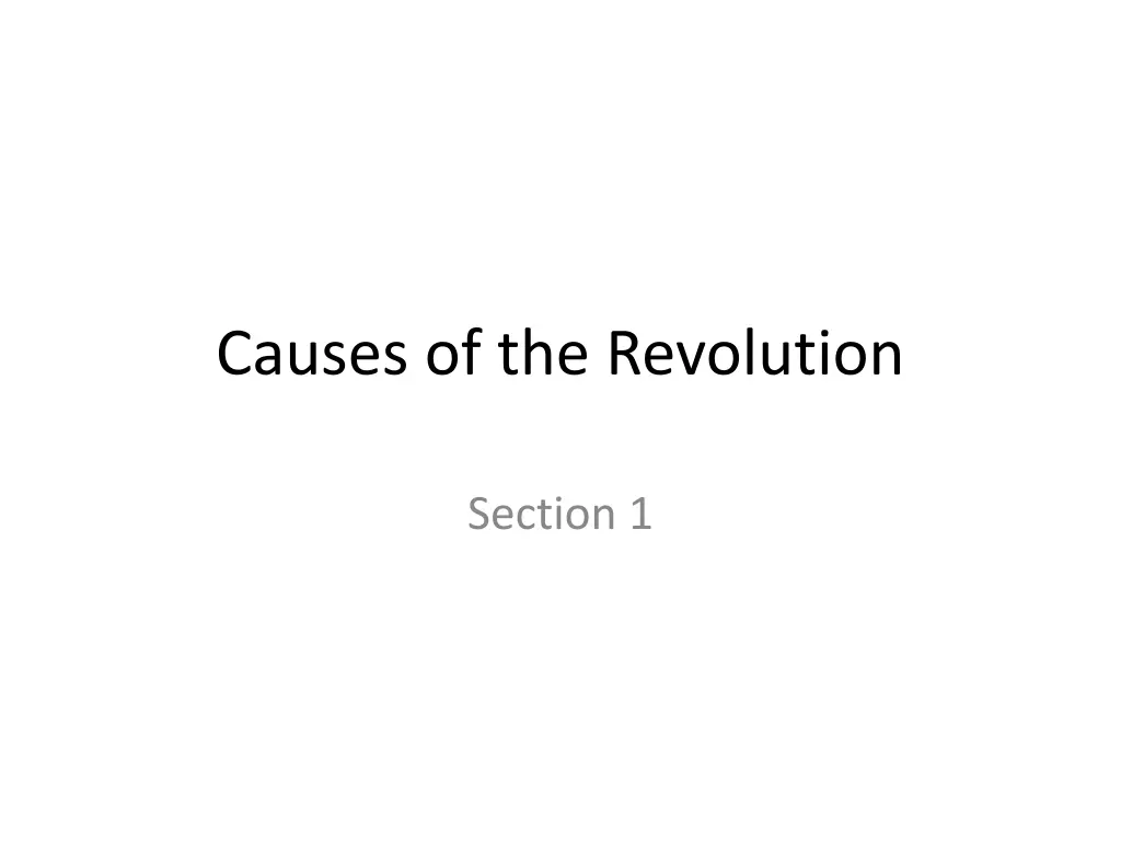 causes of the revolution