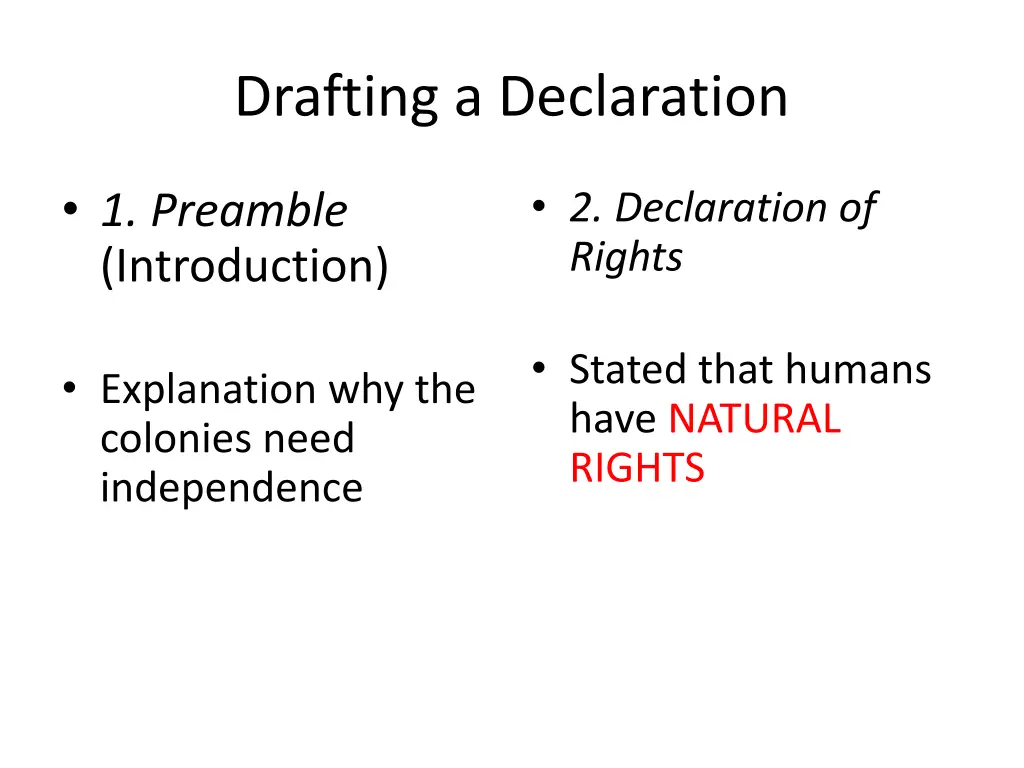 drafting a declaration