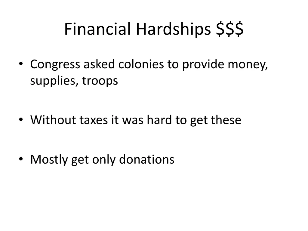 financial hardships