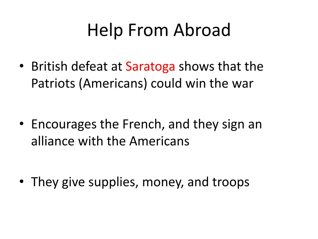 help from abroad