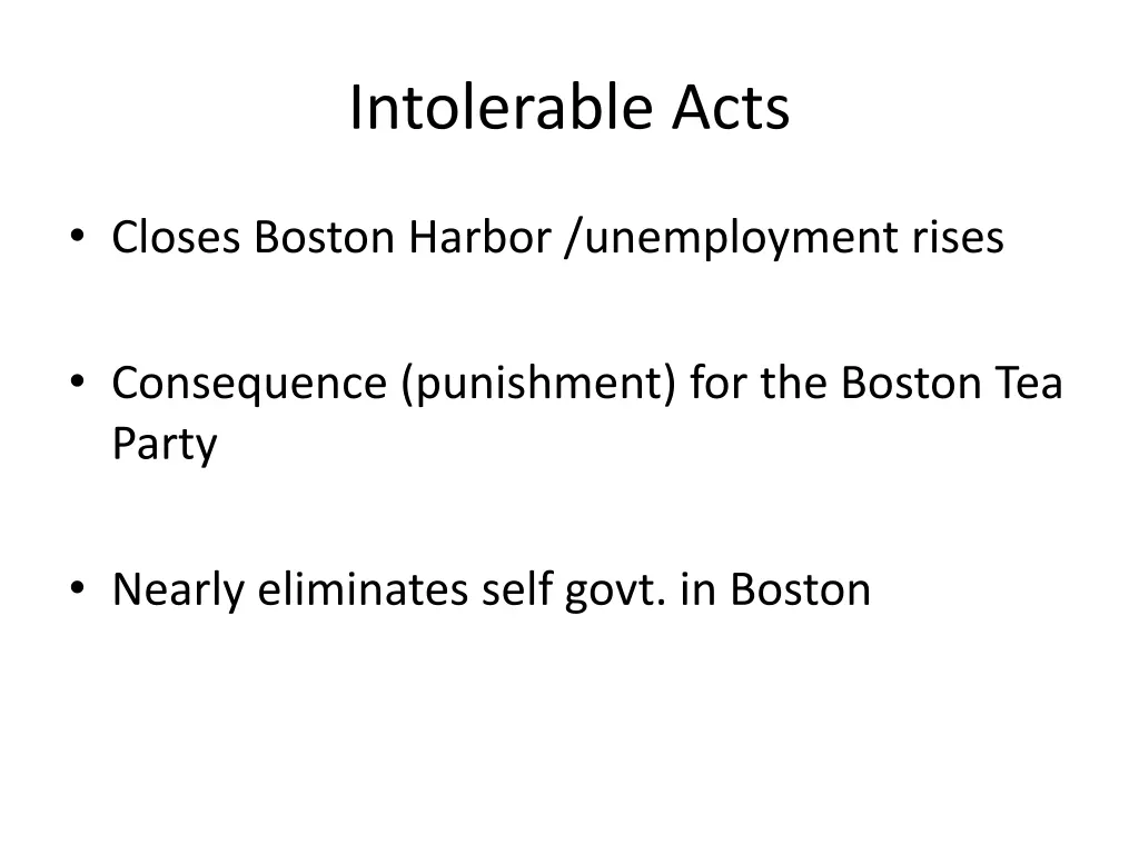 intolerable acts