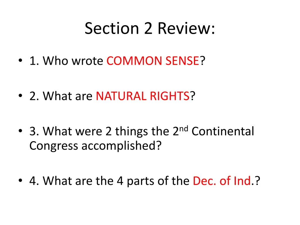 section 2 review