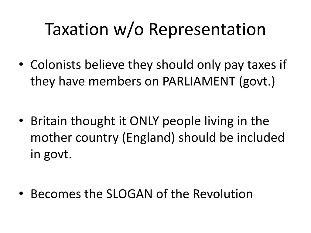 taxation w o representation