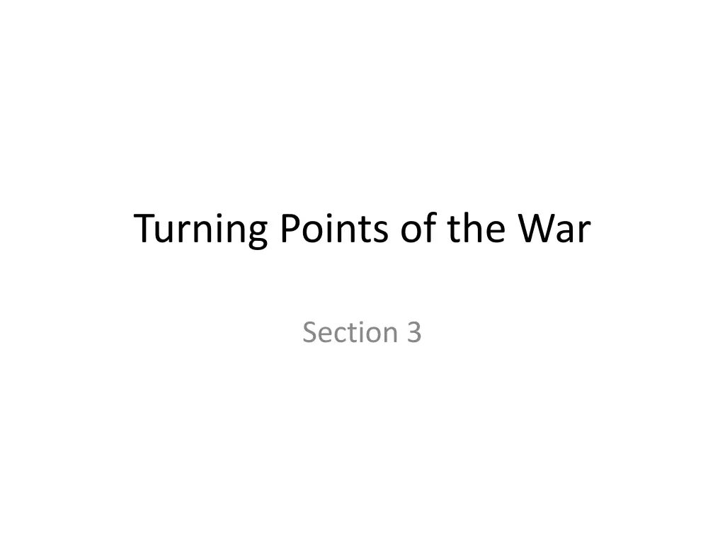 turning points of the war