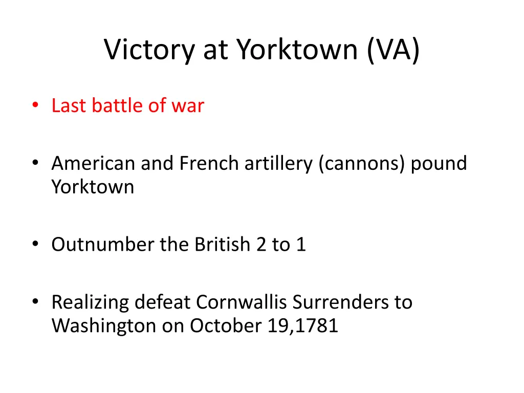 victory at yorktown va