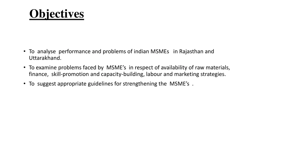 objectives