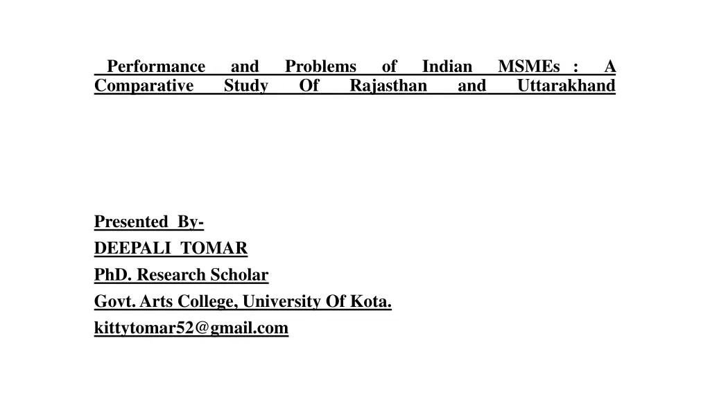 performance comparative