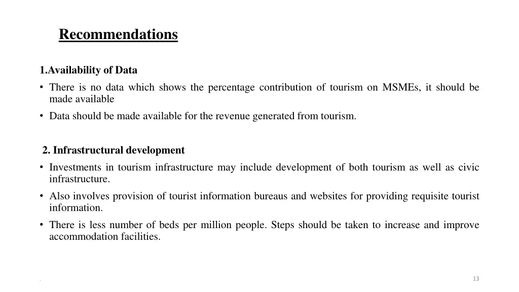 recommendations