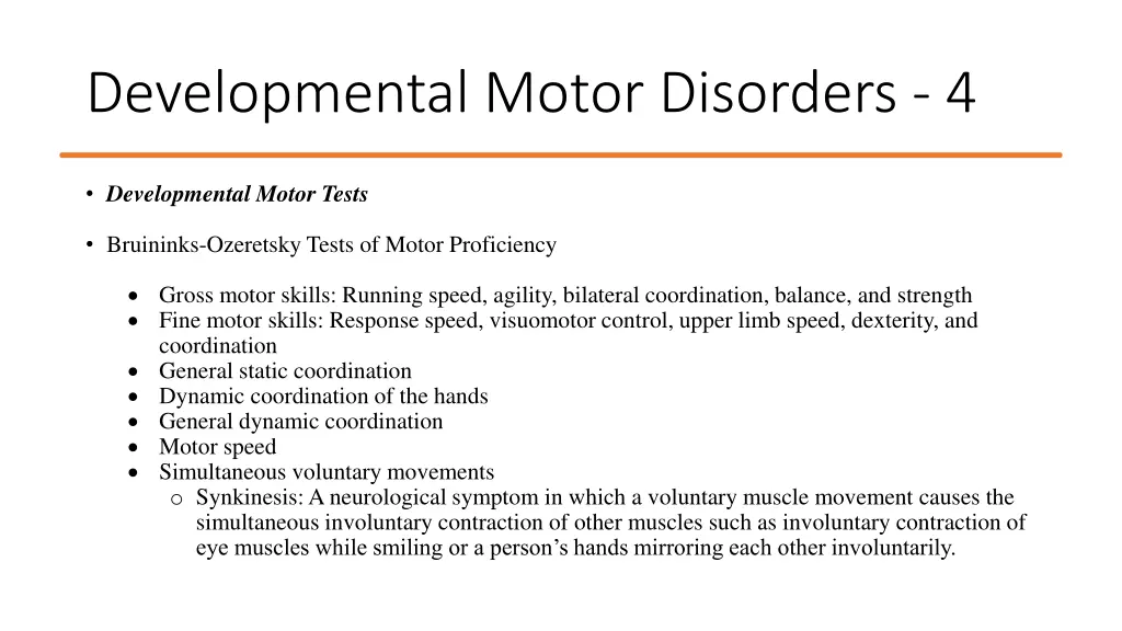 developmental motor disorders 4