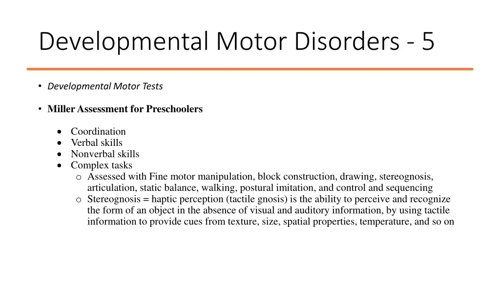 developmental motor disorders 5