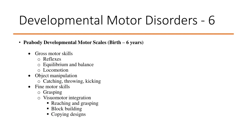 developmental motor disorders 6