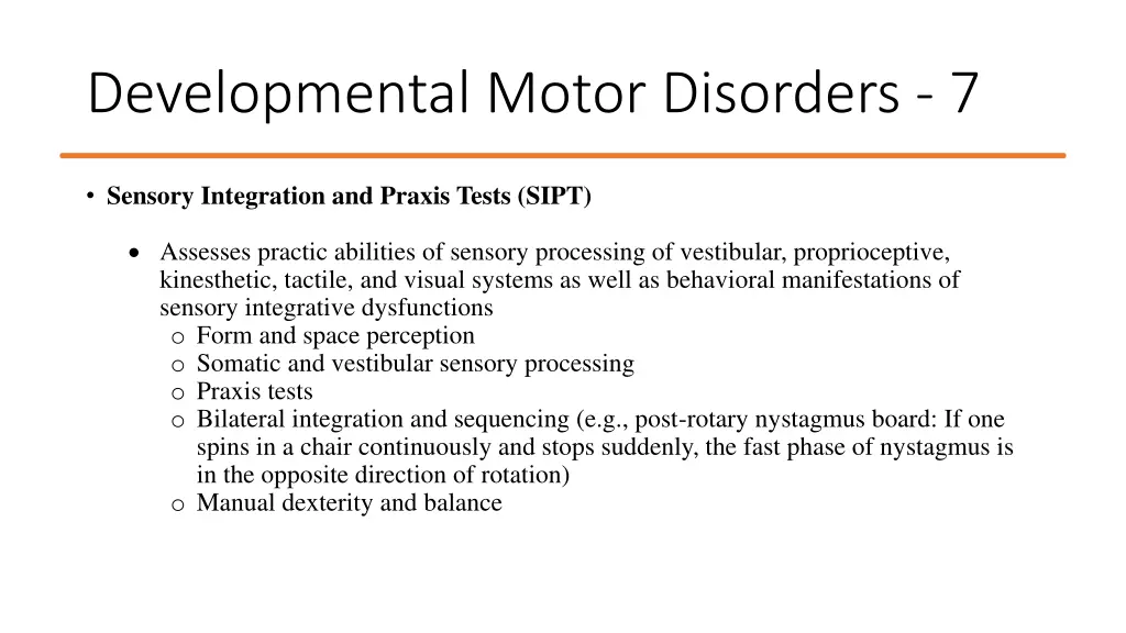 developmental motor disorders 7