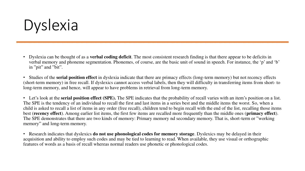 dyslexia