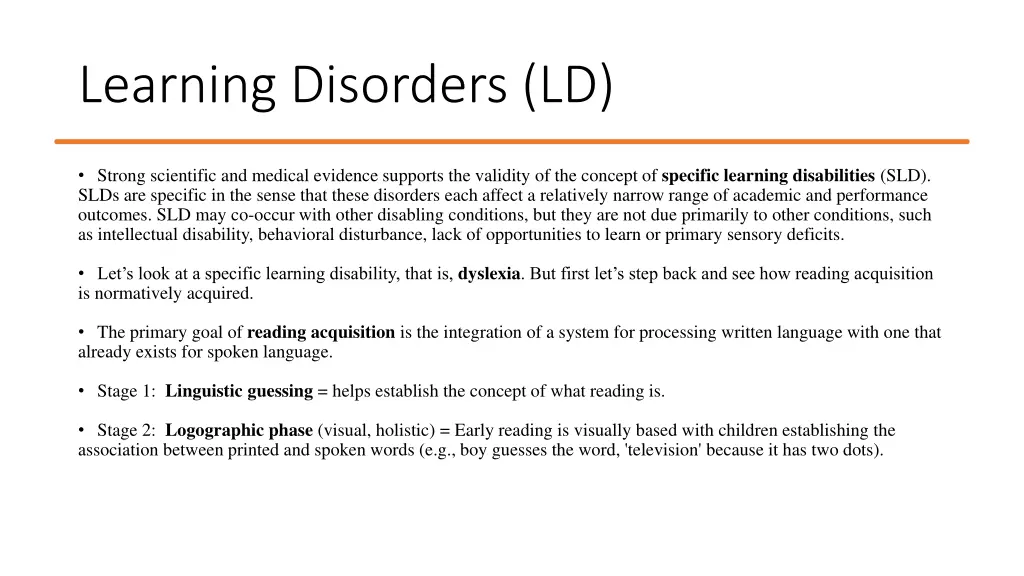 learning disorders ld