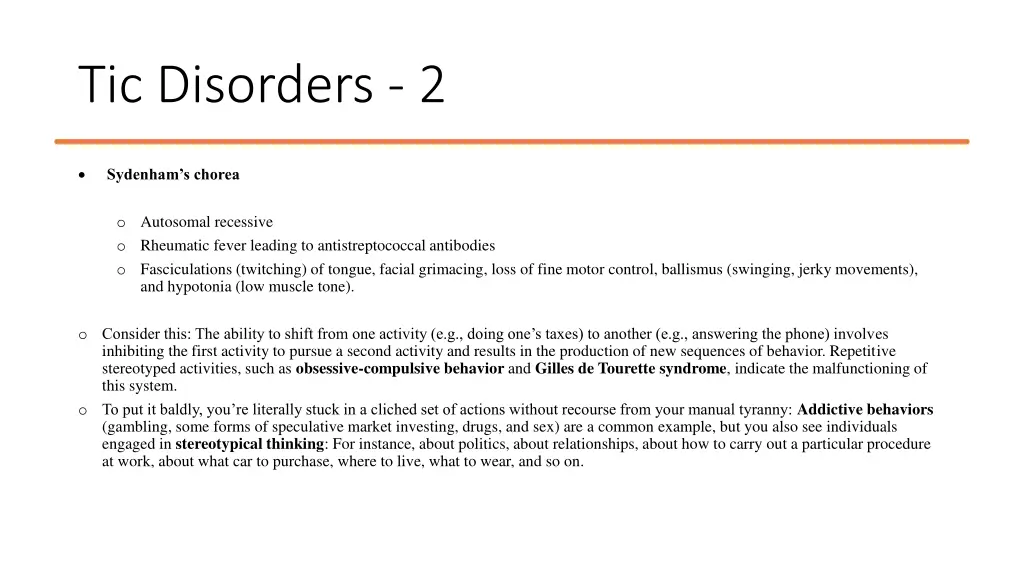 tic disorders 2