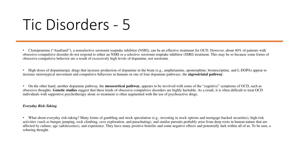 tic disorders 5
