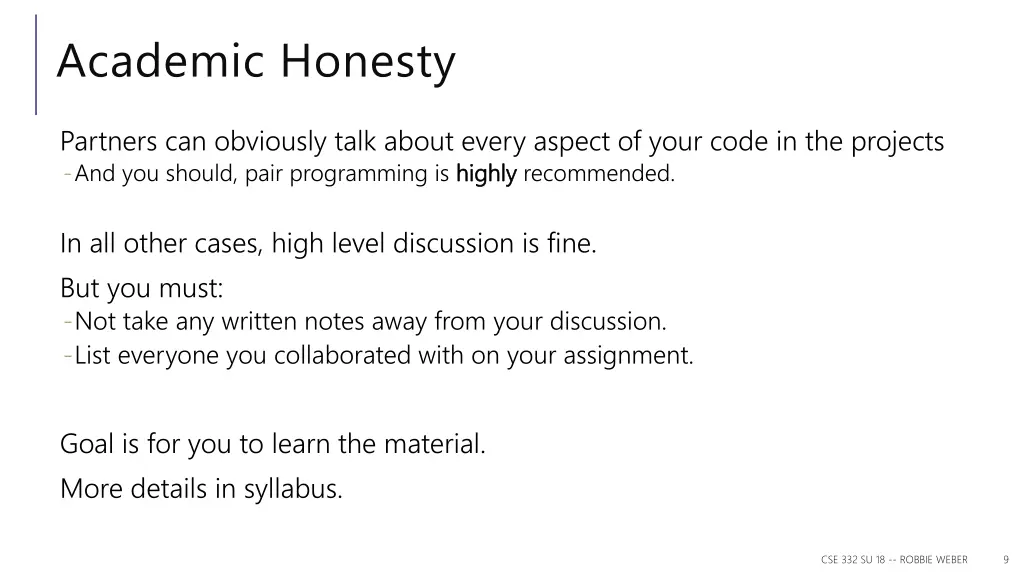 academic honesty