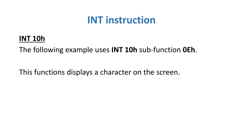 int instruction 1