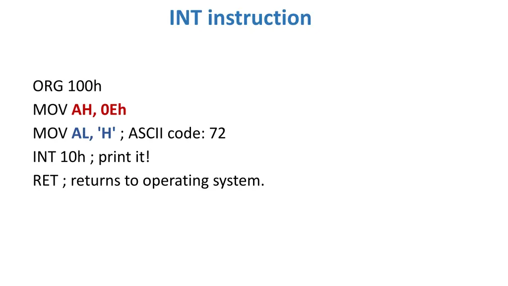 int instruction 2