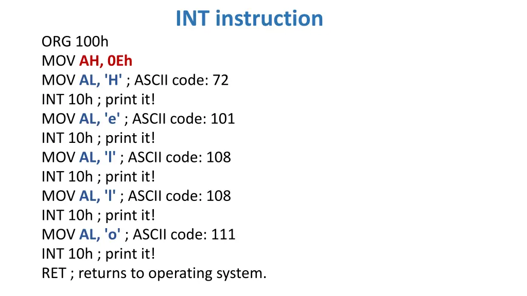 int instruction 3