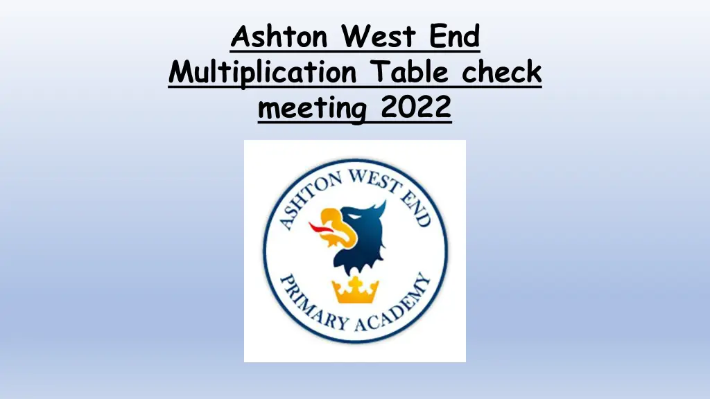 ashton west end multiplication table check