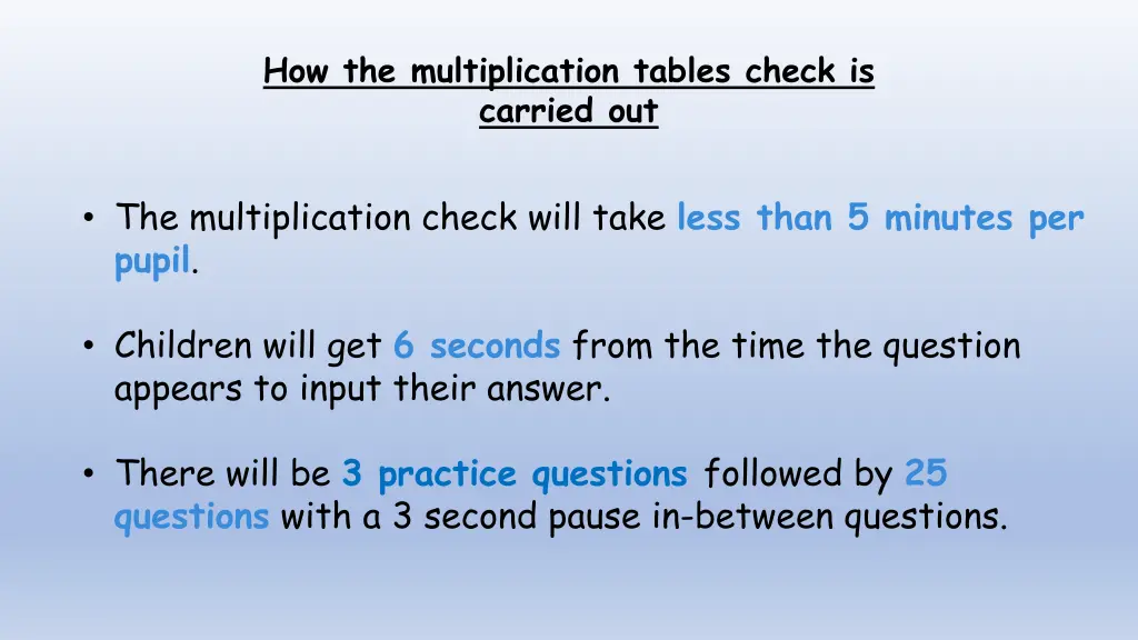 how the multiplication tables check is carried out 1