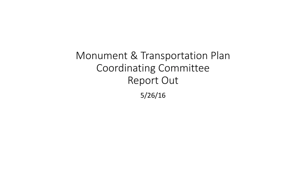 monument transportation plan coordinating