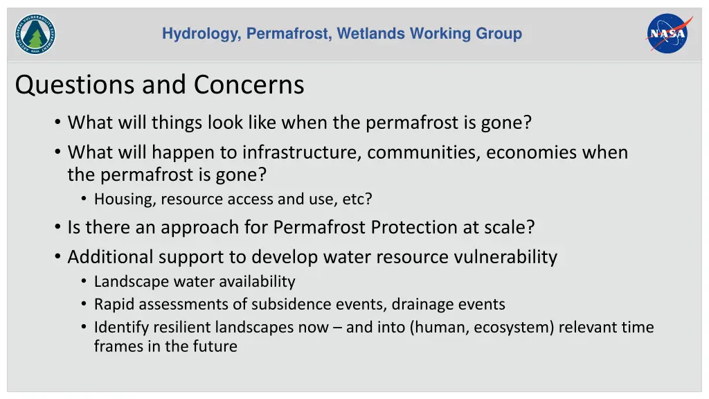 hydrology permafrost wetlands working group 2