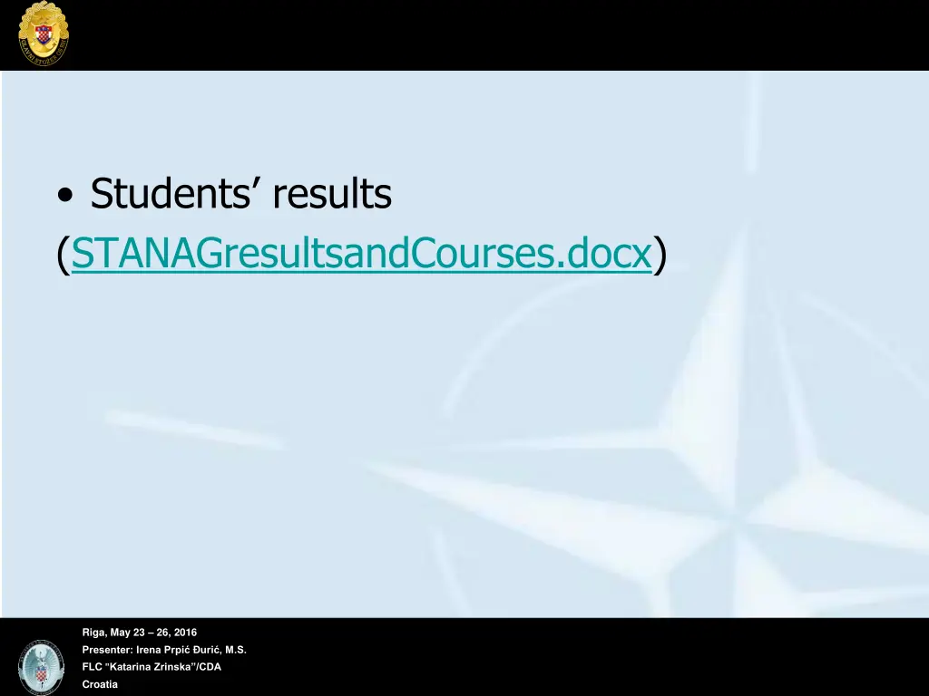students results stanagresultsandcourses docx