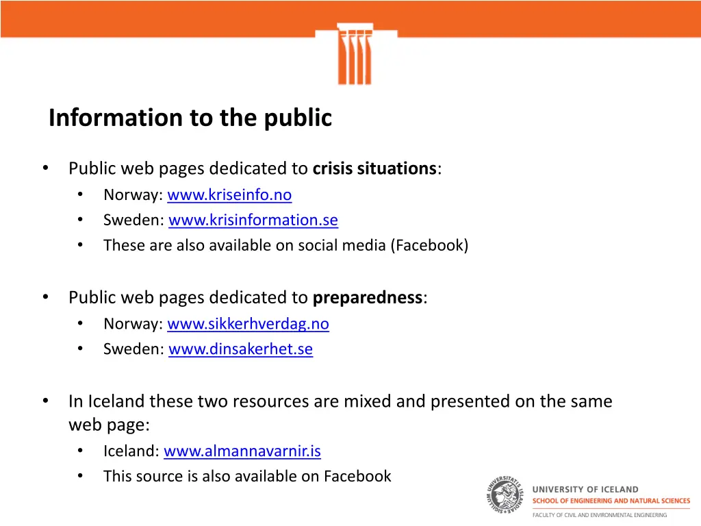 information to the public