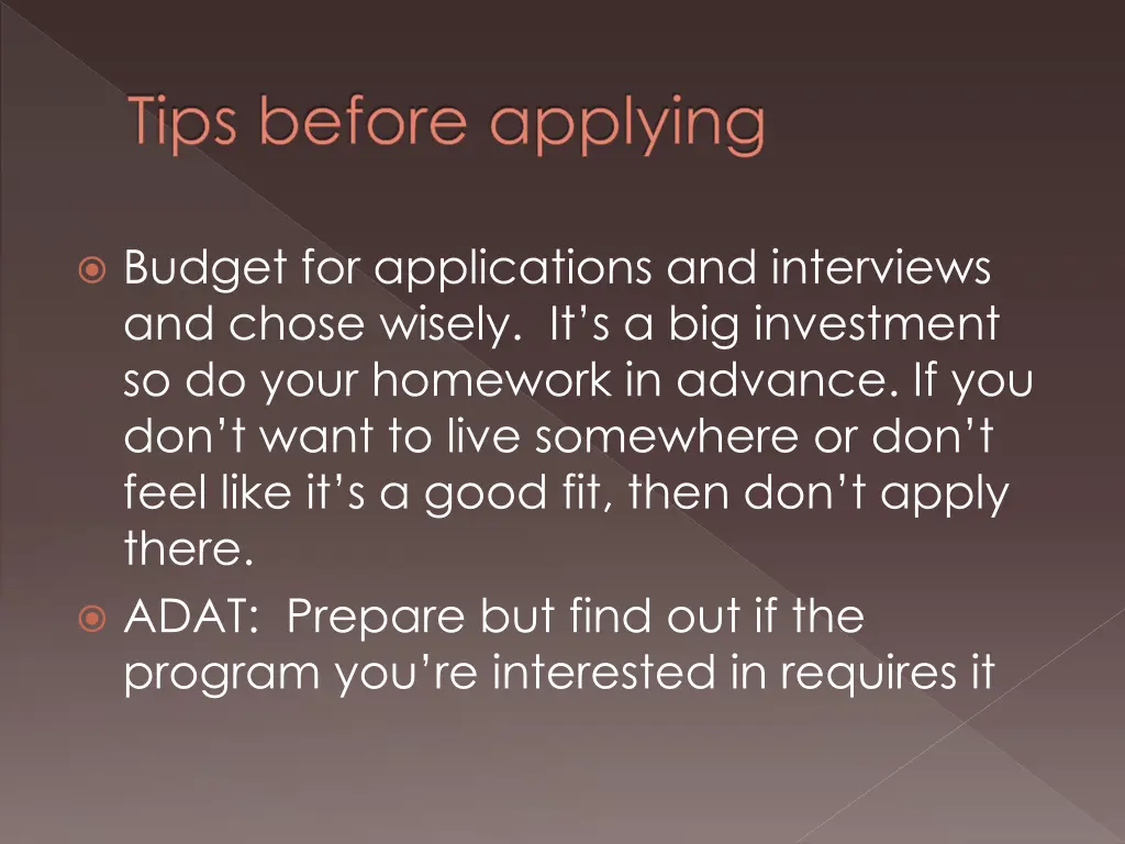 tips before applying 1