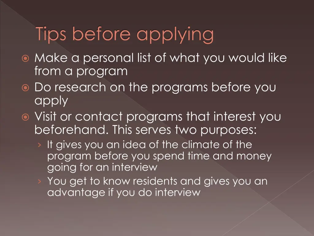 tips before applying
