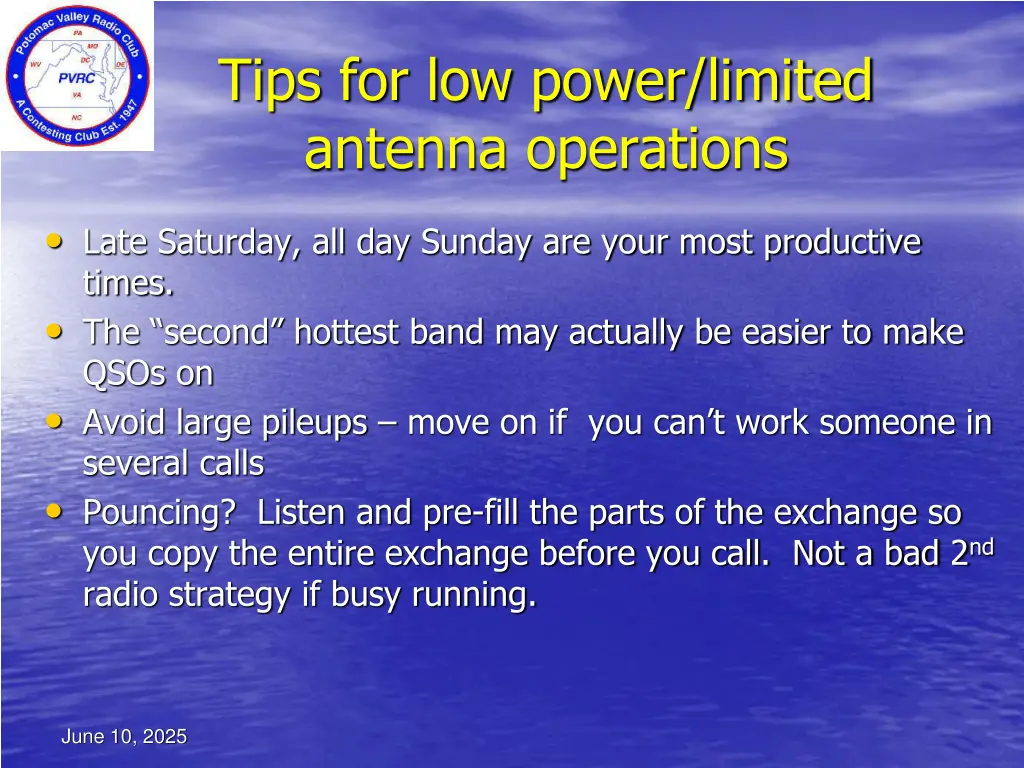 tips for low power limited antenna operations
