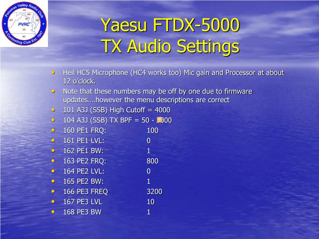 yaesu ftdx 5000 tx audio settings