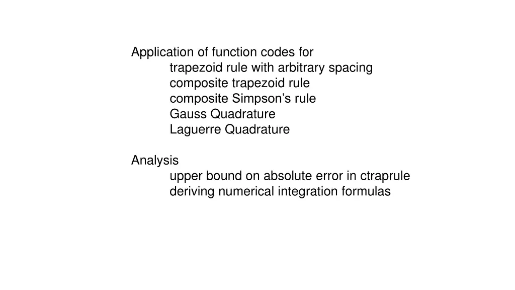 application of function codes for trapezoid rule
