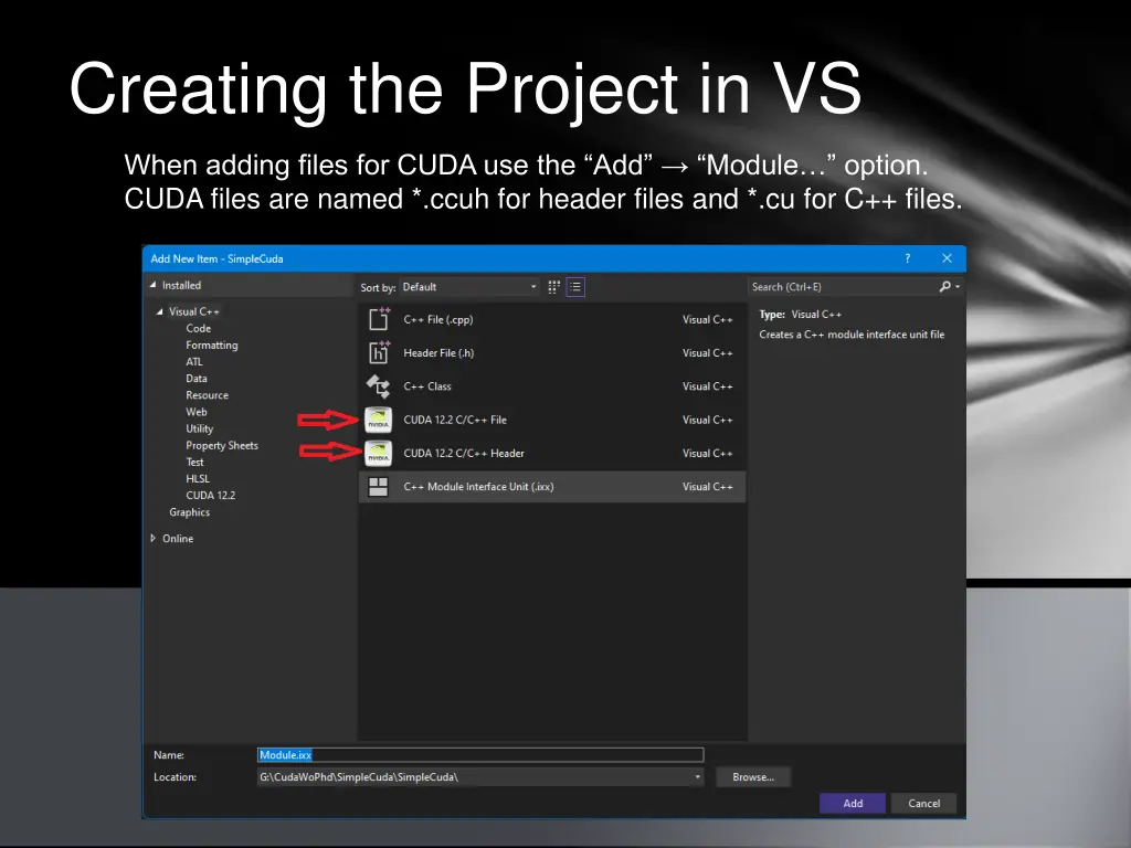 creating the project in vs 4