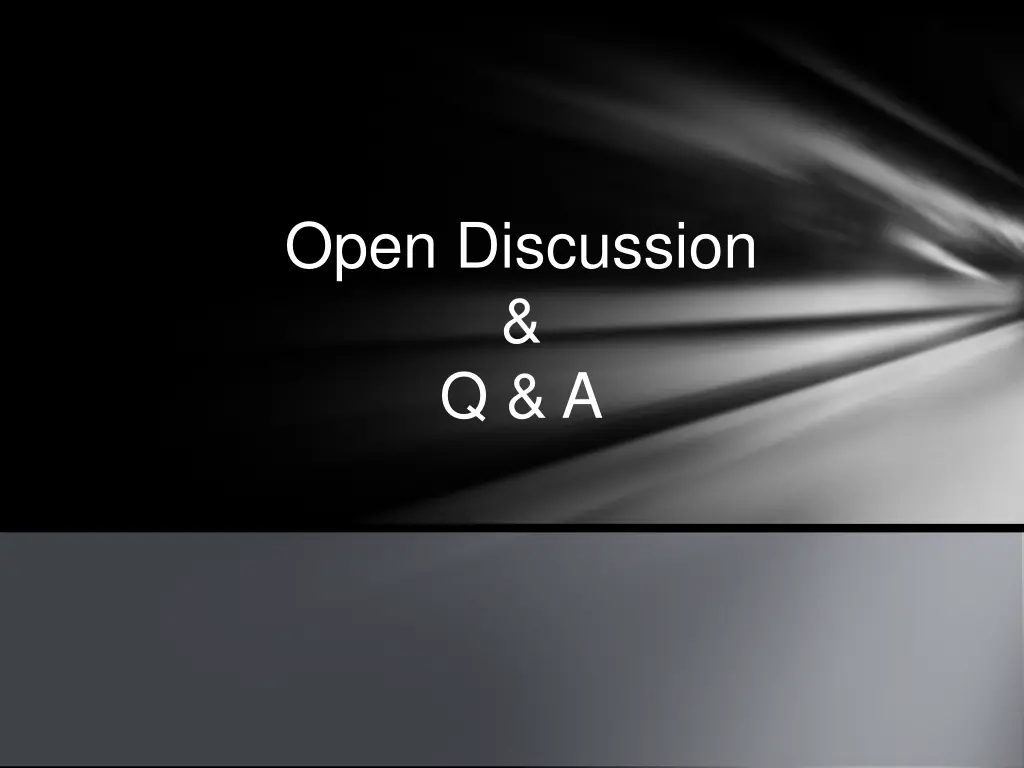open discussion q a