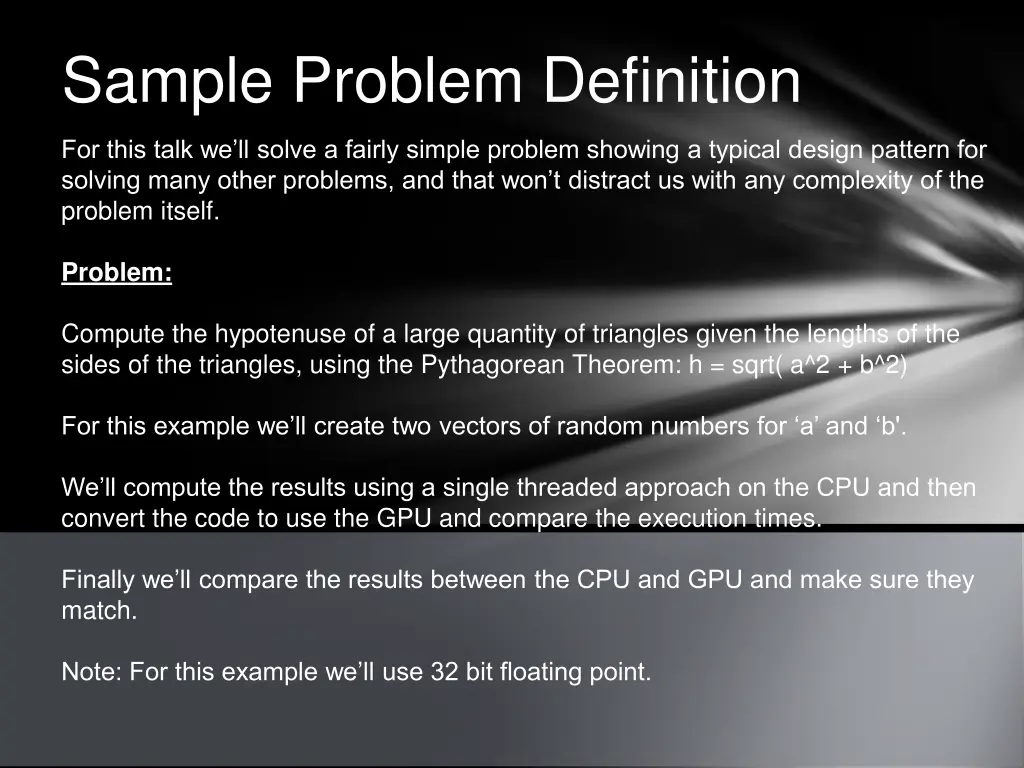 sample problem definition