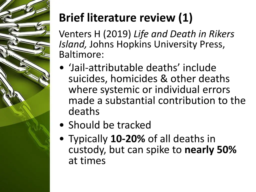 brief literature review 1 venters h 2019 life