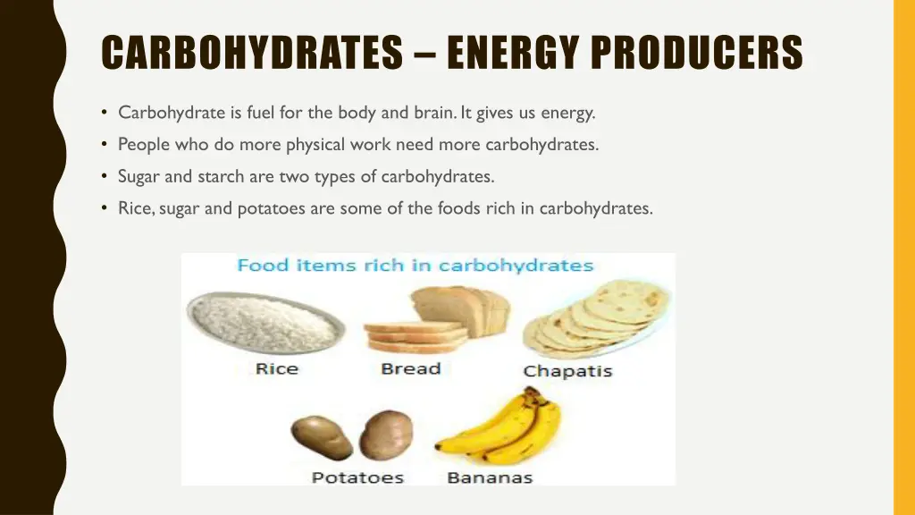 carbohydrates energy producers