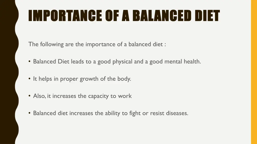 importance of a balanced diet importance
