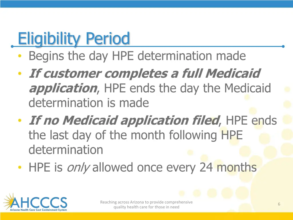 eligibility period begins