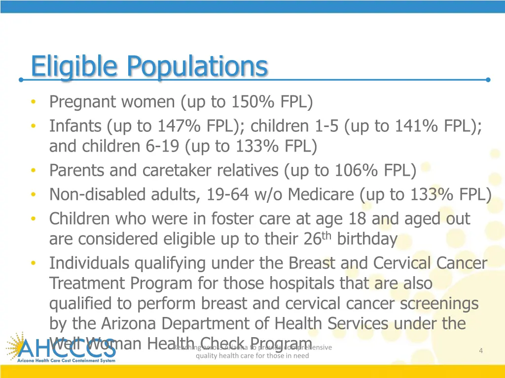 eligible populations