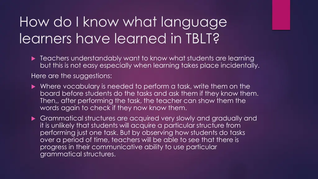 how do i know what language learners have learned