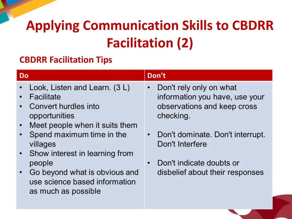 applying communication skills to cbdrr 2