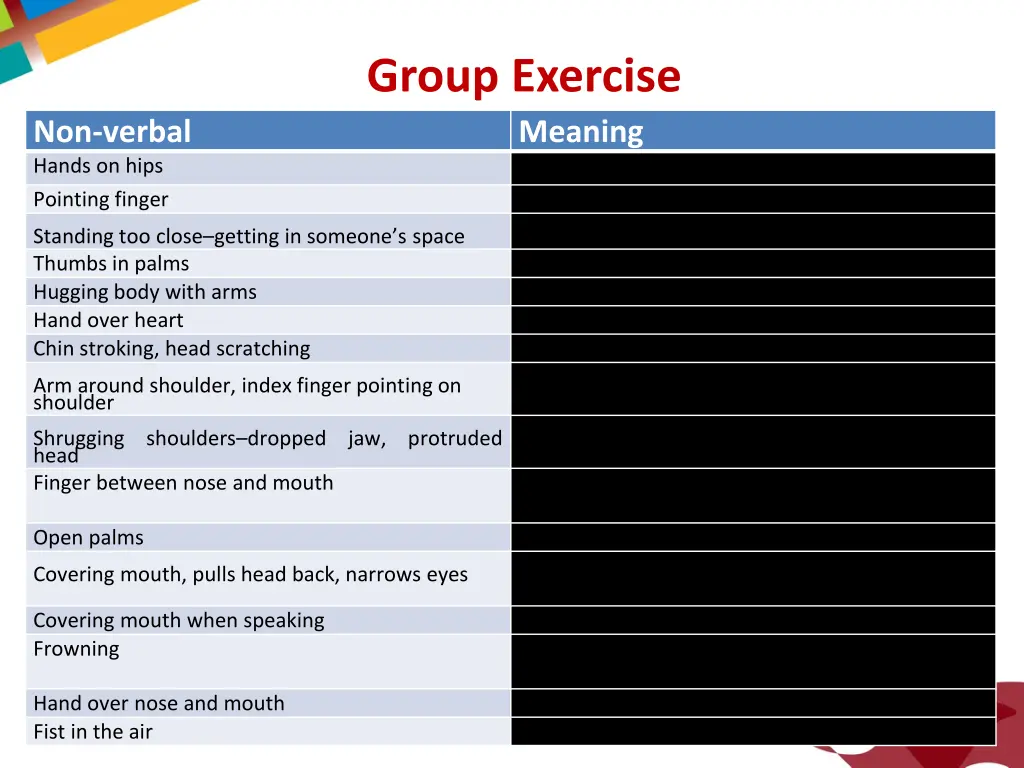 group exercise meaning aggressive resistant