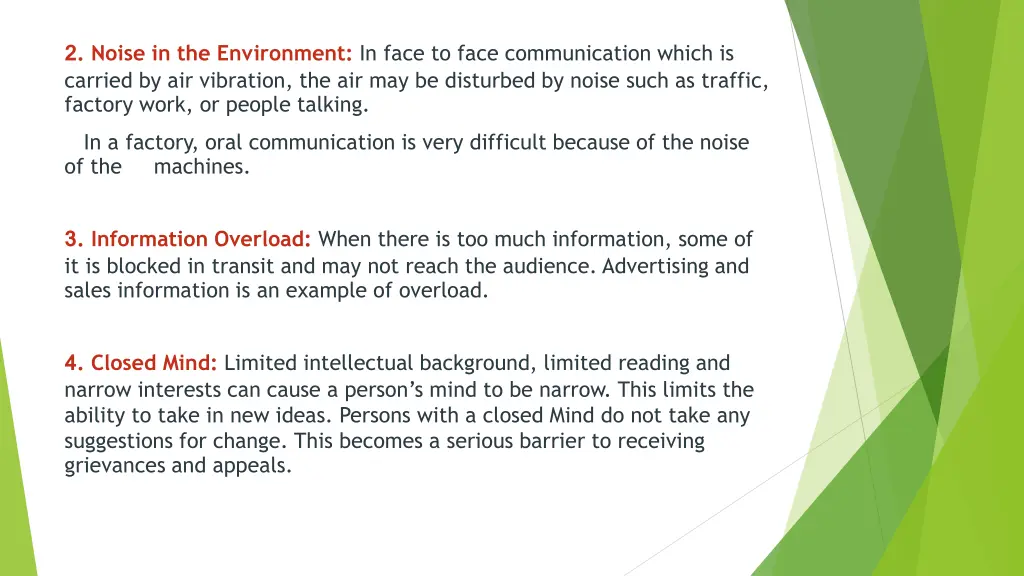 2 noise in the environment in face to face